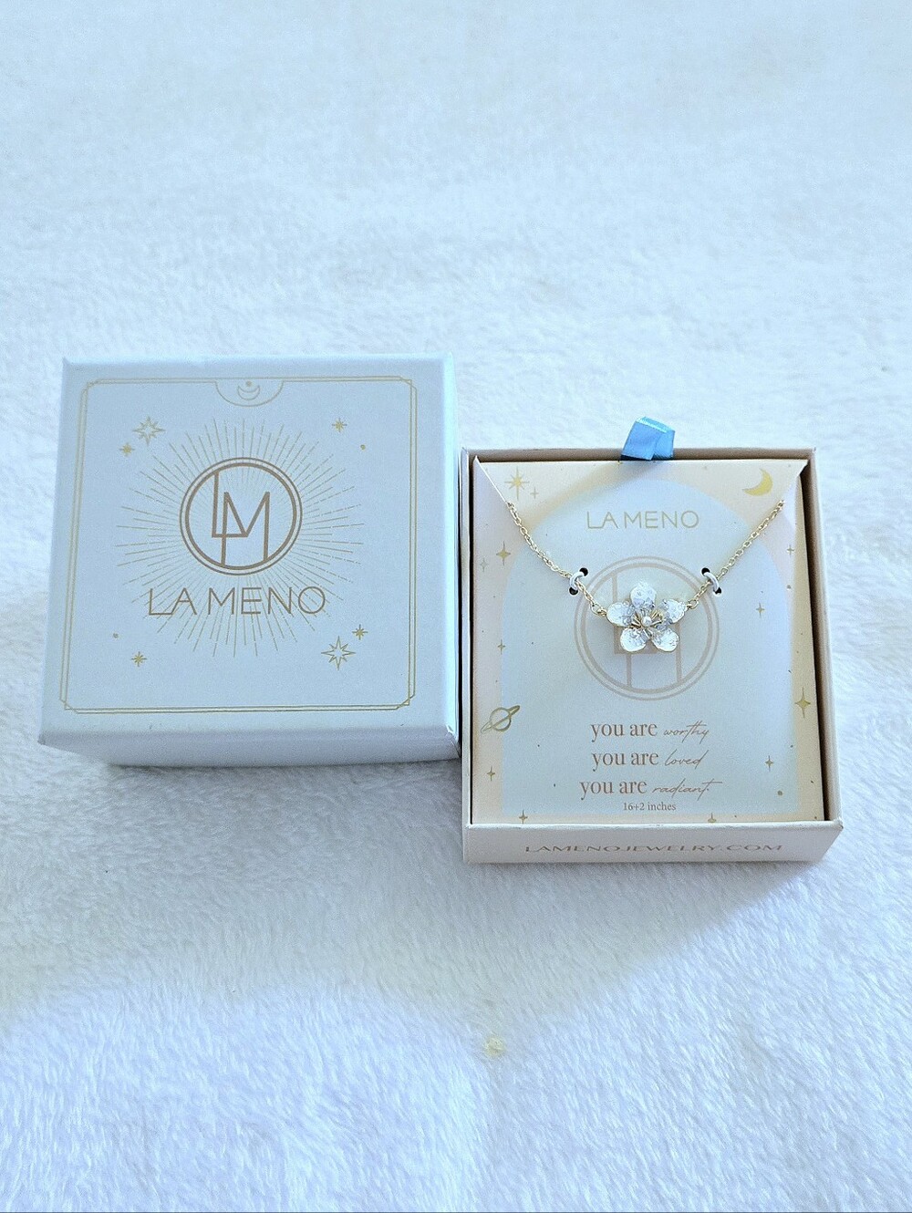 La Meno Stationary Druzy Flower🌸 Pendant Necklace - NIB - Picture 2 of 15